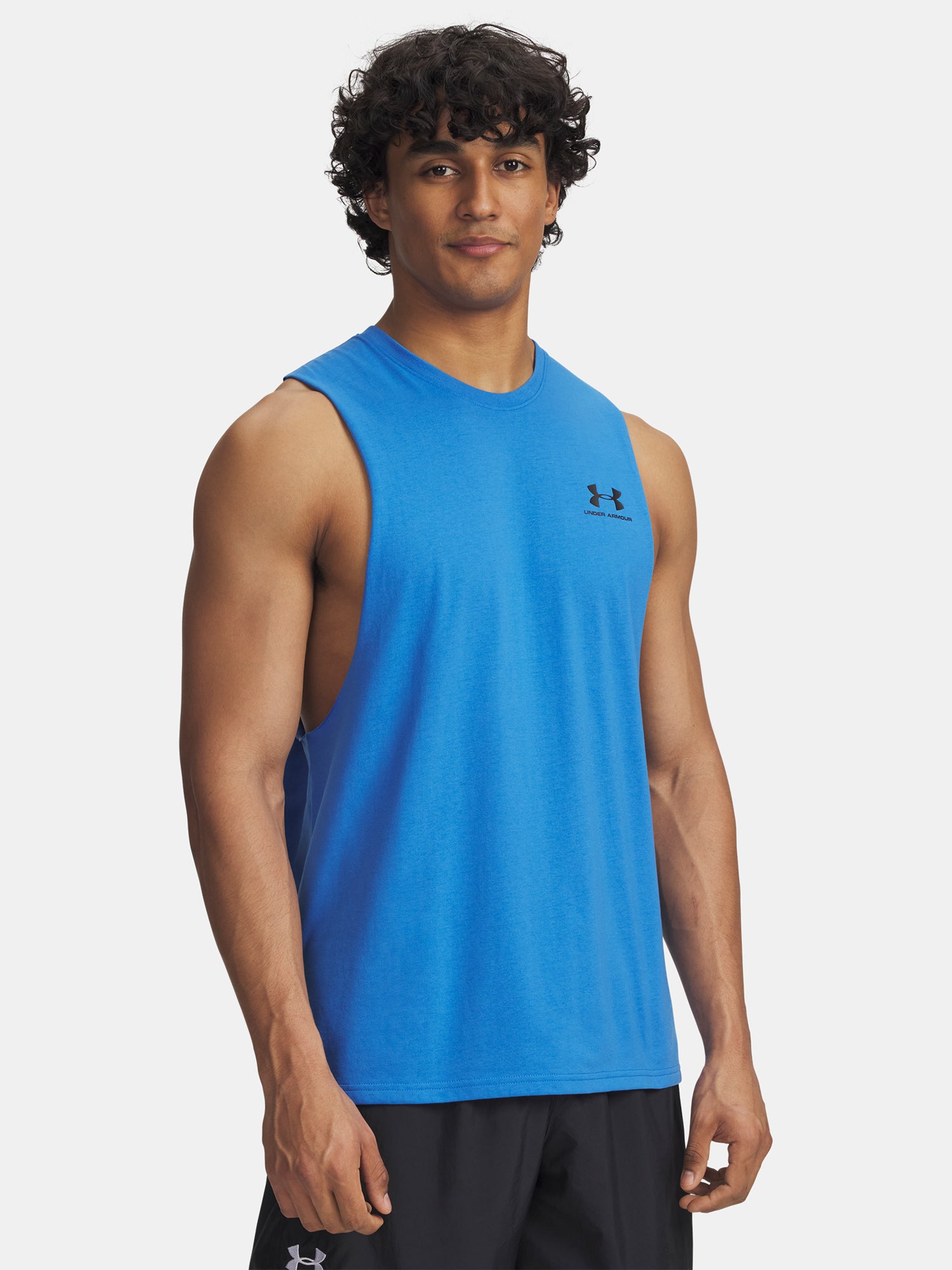 Under Armour Férfi trikó UA LEFT CHEST CUT OFF TANK-BLU Atléta