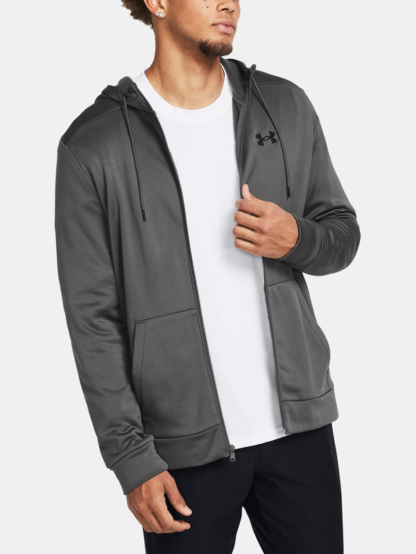 Under Armour Férfi pulóver UA Armour Fleece FZ Hoodie-GRY Kapucnis pulóver 