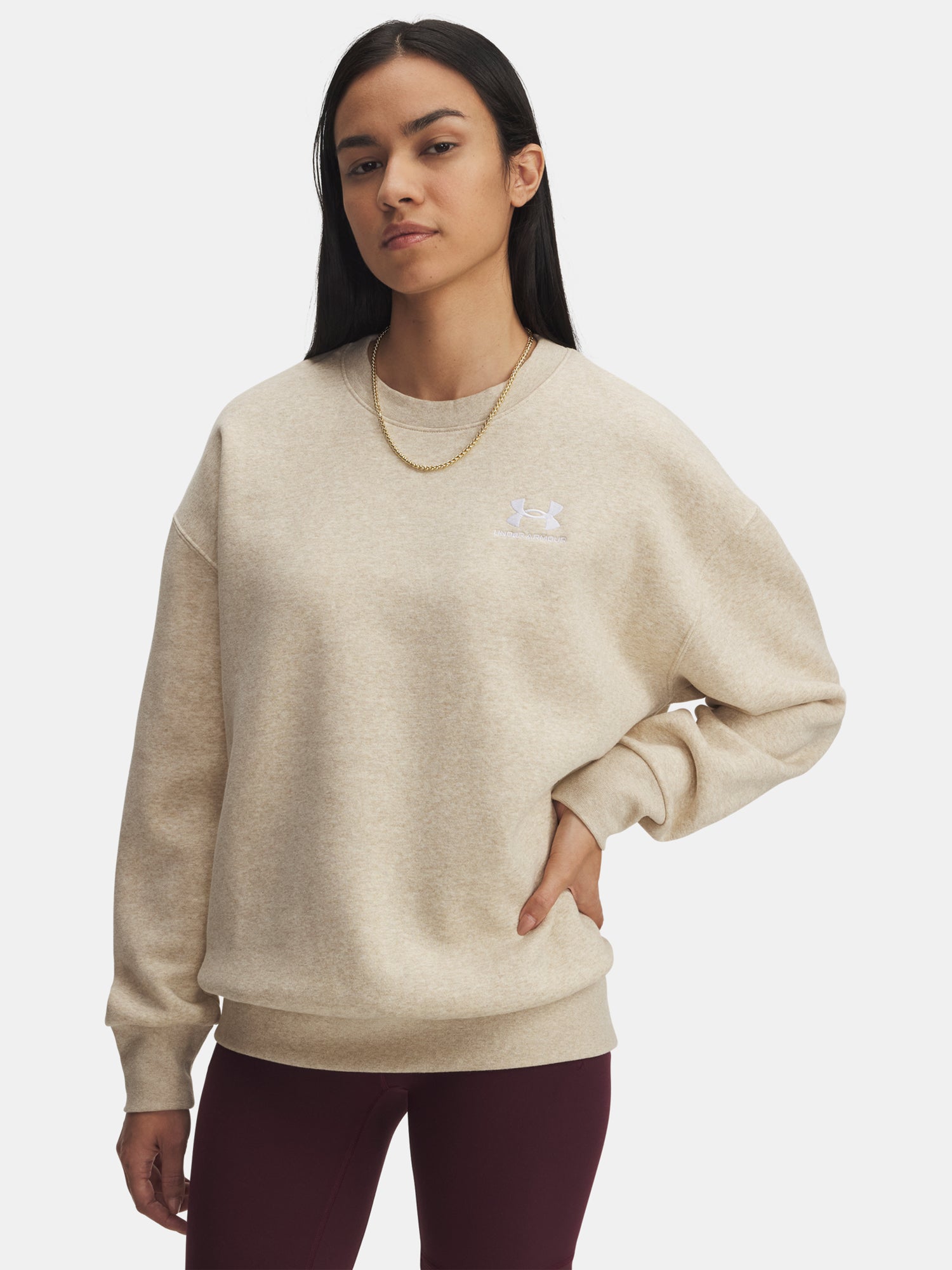 Under Armour Nõi pulóver UA Icon Fleece OS Crew-BRN Pulóver