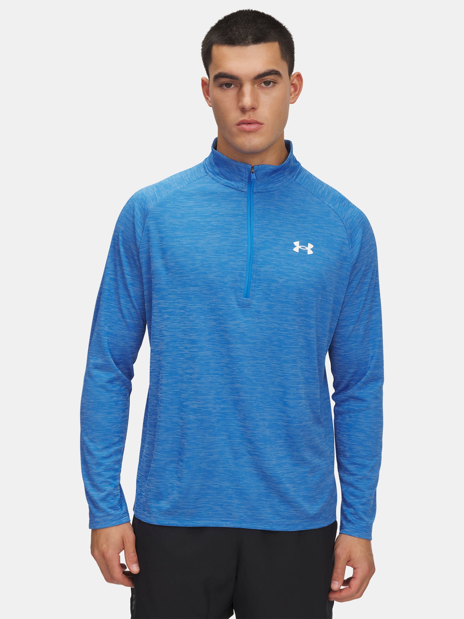Under Armour Férfi UA Tech Textured 1/2 Zip-BLU póló Hosszú ujjú póló
