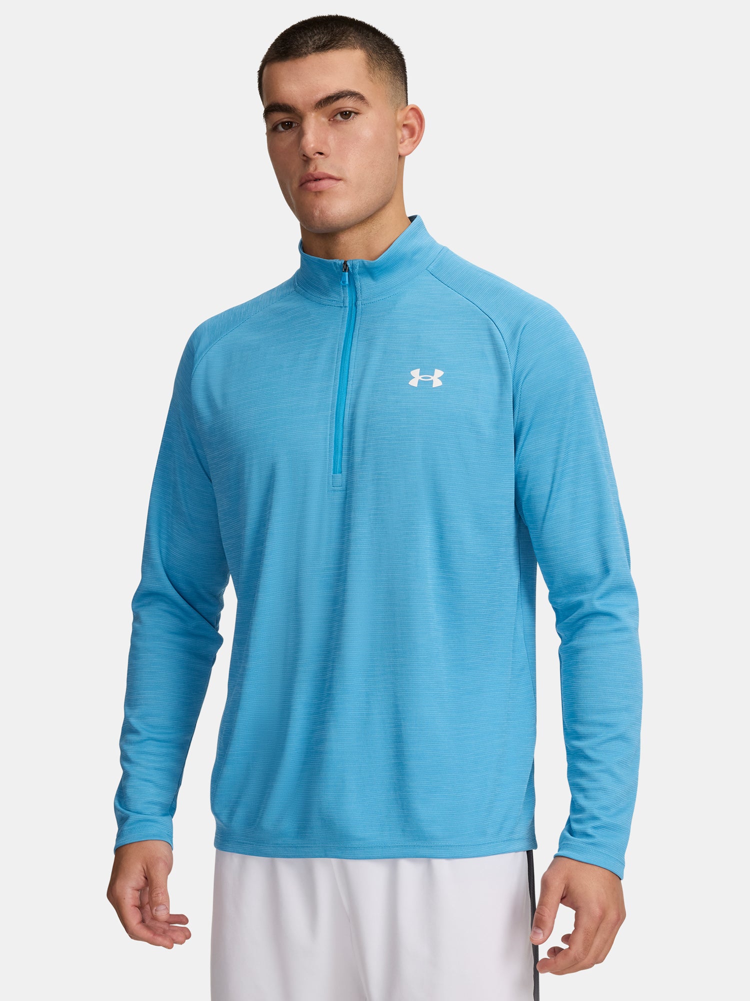 Under Armour Férfi UA Tech Textured 1/2 Zip-BLU póló Hosszú ujjú póló