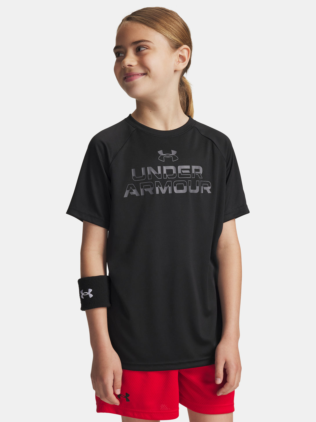 Under Armour Fiú UA Tech Split Wordmark SS-BLK póló Póló
