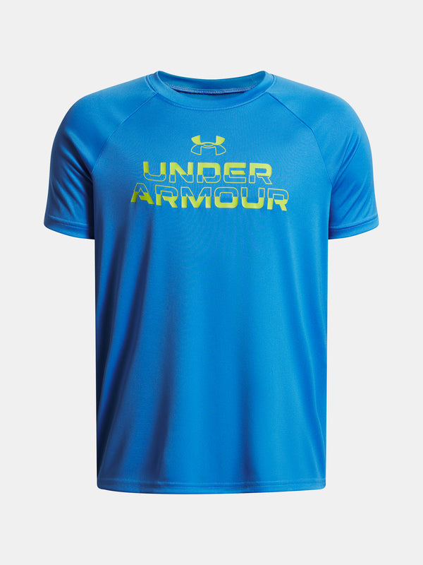 Under Armour Fiú UA Tech Split Wordmark SS-BLU póló Póló