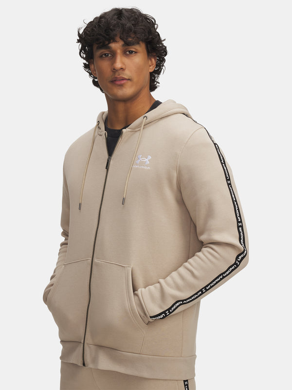 Under Armour Férfi pulóver UA Icon Fleece FZ Taping-BRN Kapucnis pulóver 