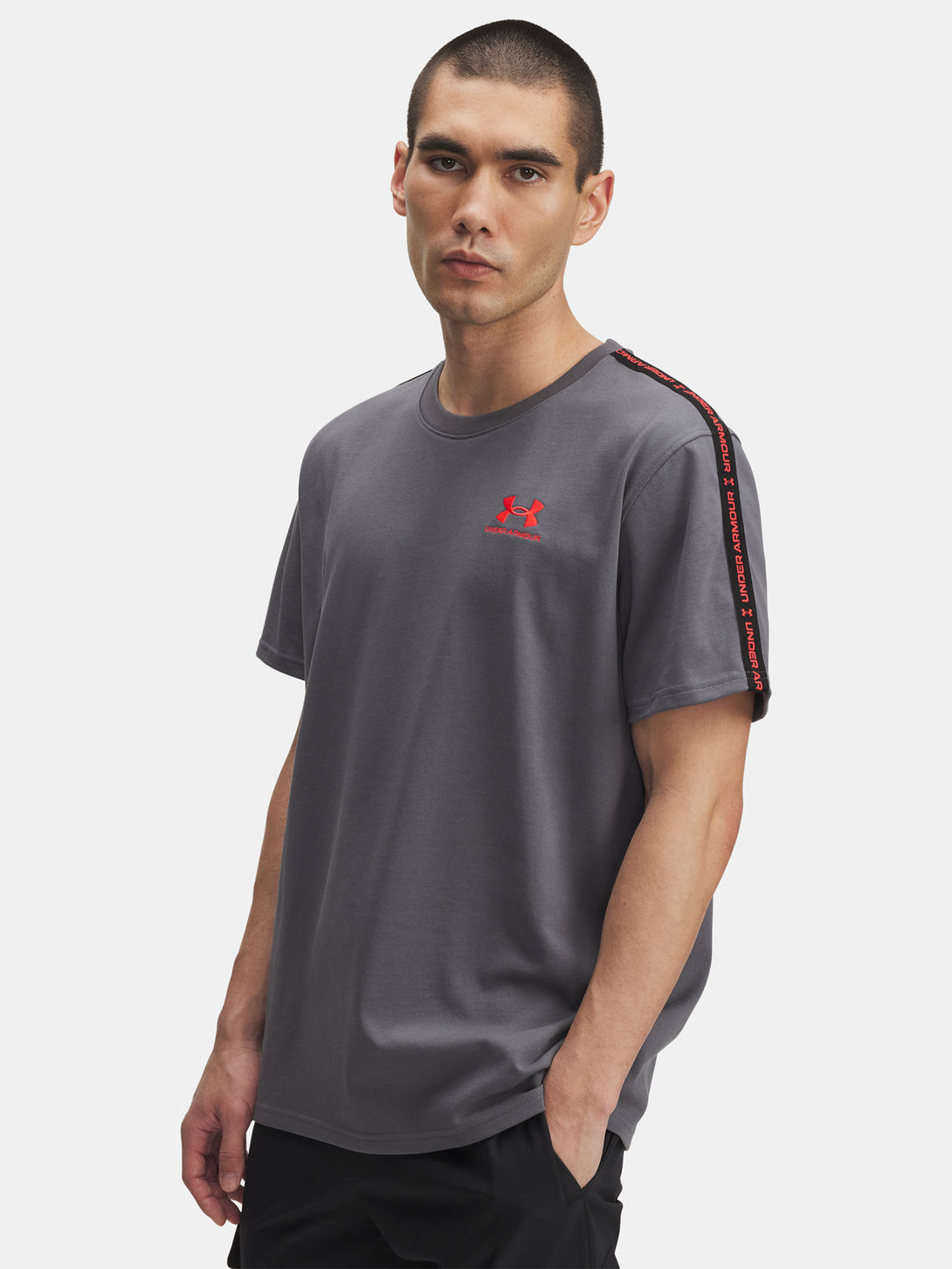 Under Armour Férfi póló UA Icon HWT Tee Taping-GRY Póló