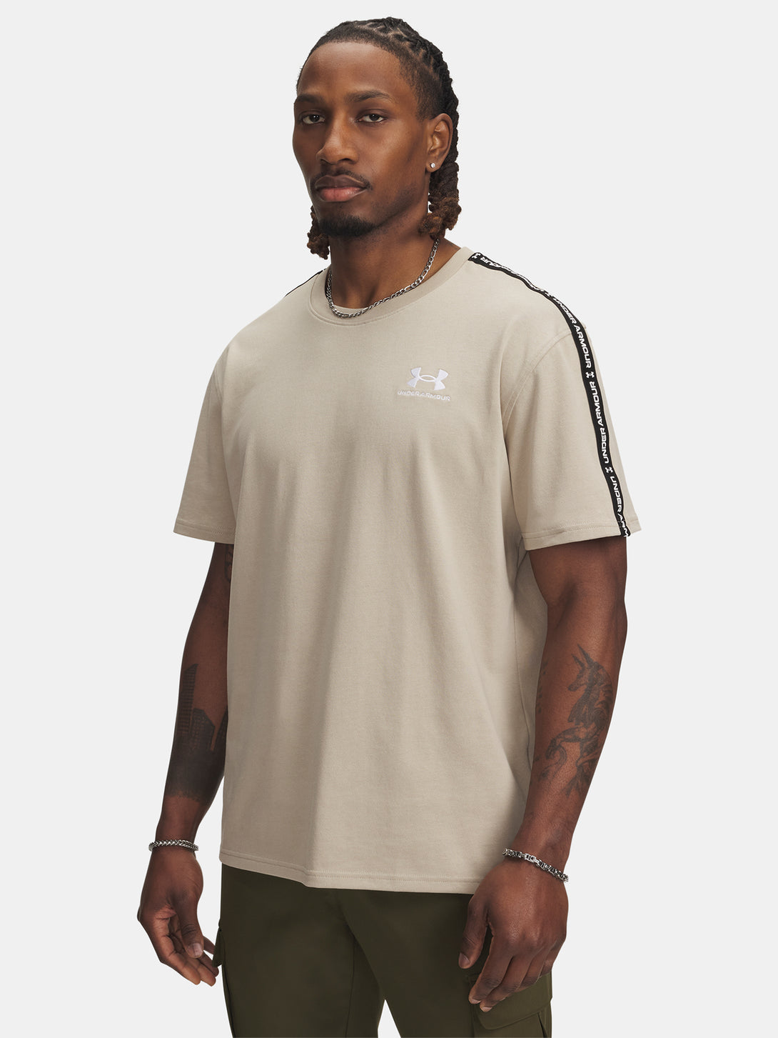 Under Armour Férfi póló UA Icon HWT Tee Taping-BRN Póló