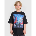 Boy's oversize T-shirt with print 4F gyerek 4FJRAW25TTSHM3061-20S