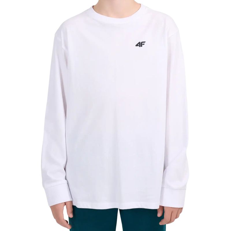 4F Boys’ Long-Sleeve T-Shirt M655 10S gyerek póló, fehér