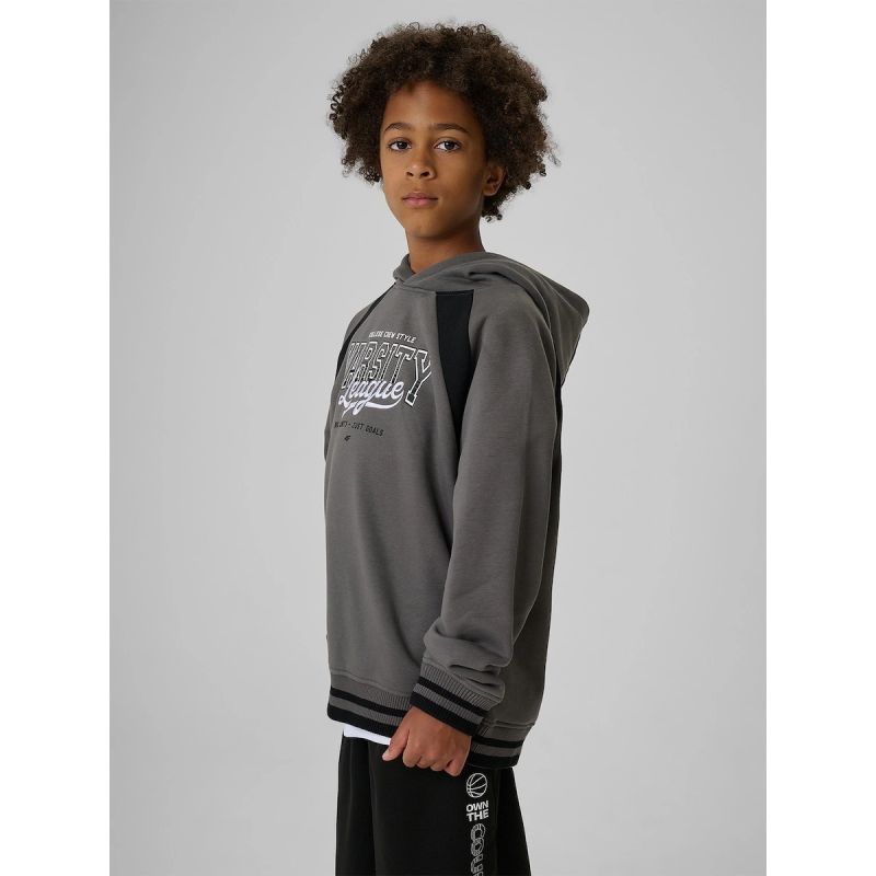 4F Boys’ Loose-Fit Hooded Sweatshirt 158/164 gyerek kapucnis pulóver 4FJRAW26TSWSM3193-25S