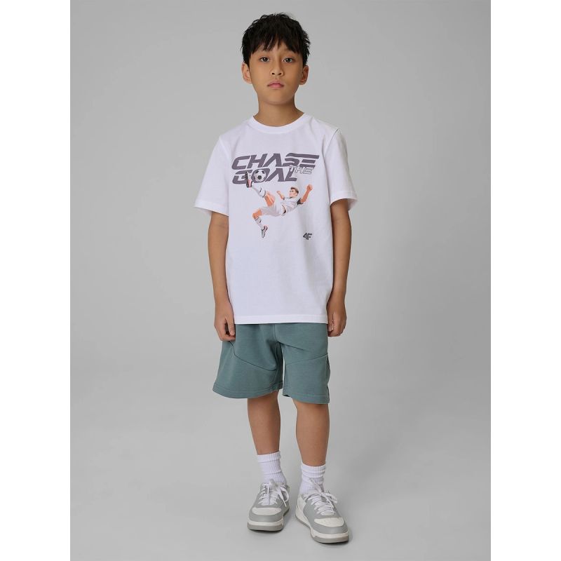4F Boys' Regular-Fit Graphic T-Shirt gyerek póló