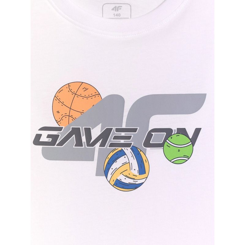 4F Boys' regular-fit printed T-shirt gyerek póló 4FJRAW26TTSHM4346-10S