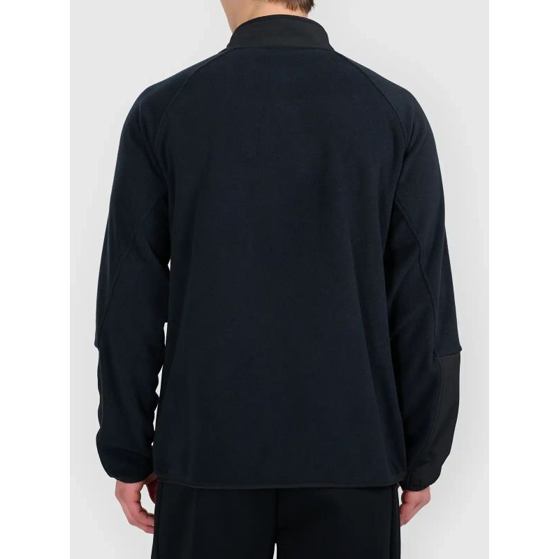 4F fleece with a stand-up collar and a softshell panel férfi polár pulóver