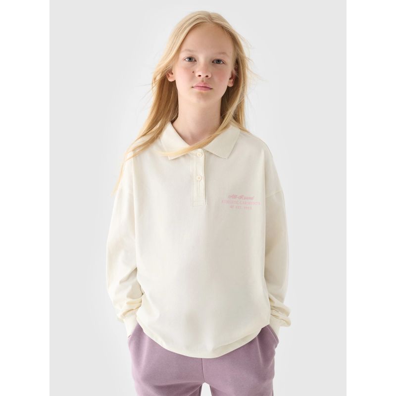 Girls' longsleeve plain 4F Junior Női hosszú ujjú póló, gyerek 4FJRAW24TLONF438-11S