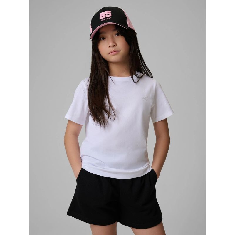 4F Girls’ Plain Regular-Fit T-Shirt gyerek póló