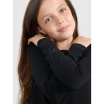 4F Girls’ Plain Slim-Fit Long-Sleeve gyerek póló