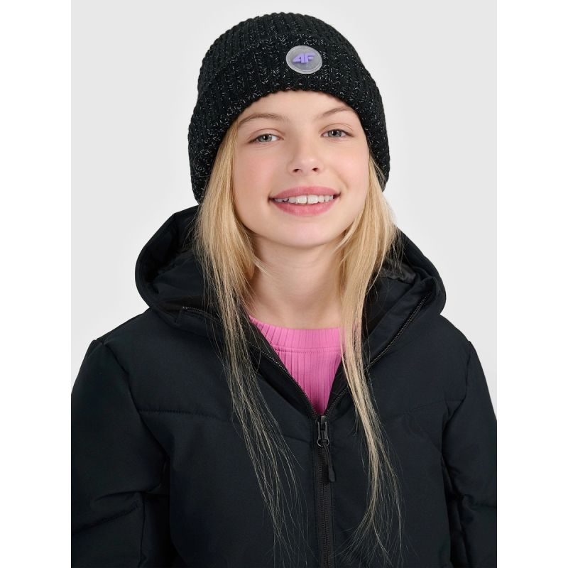 4F Girls' Reflective Beanie gyerek téli sapka, egy méret
