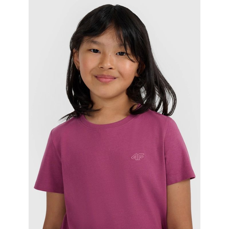 4F Girls' regular-fit plain T-shirt gyerek póló