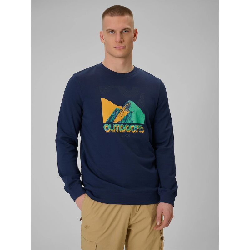 Longsleeve with print for men 4F 4FRAW25TLONM618-31S férfi hosszú ujjú póló