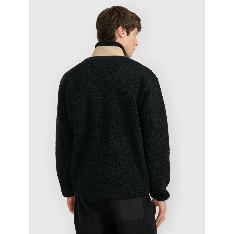 4F Men's regular-fit sherpa fleece with stand-up collar férfi polár pulóver 4FRAW25TFLEM456-20S