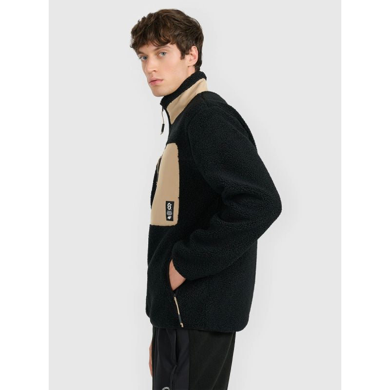 4F Men's regular-fit sherpa fleece with stand-up collar férfi polár pulóver 4FRAW25TFLEM456-20S