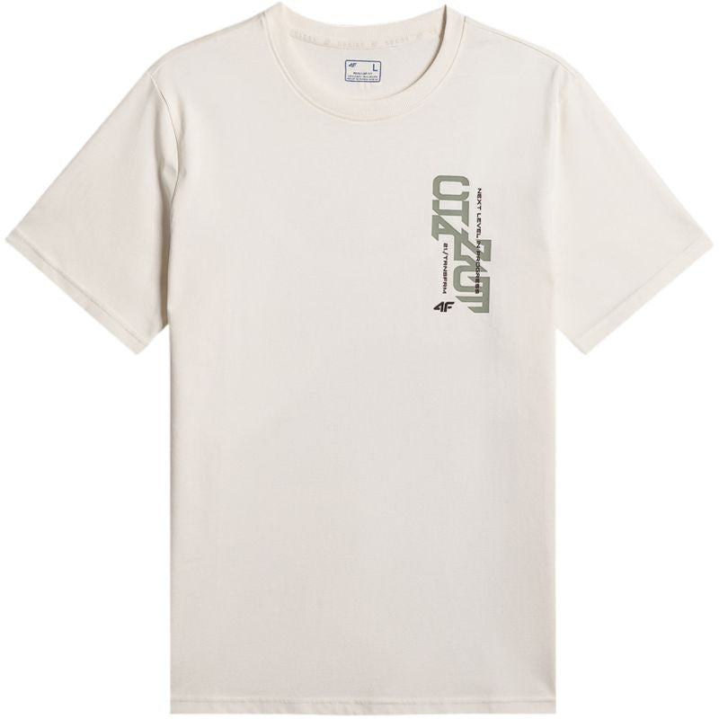4F Men's T-shirt M2665 12S krém férfi 4FWSS26TTSHM266512S