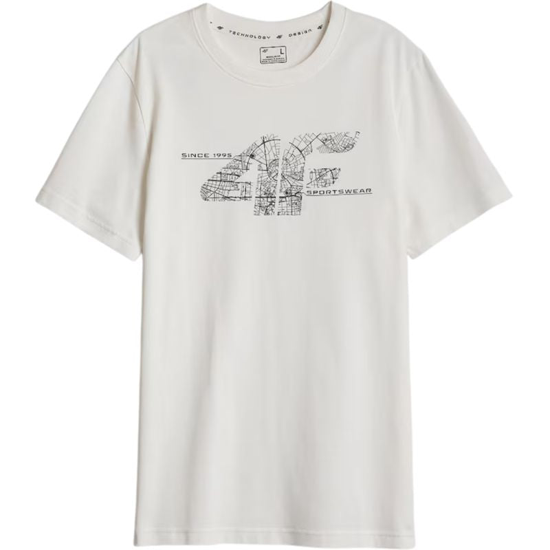 4F Men’s T-shirt M3573 Off- 11S póló, fehér