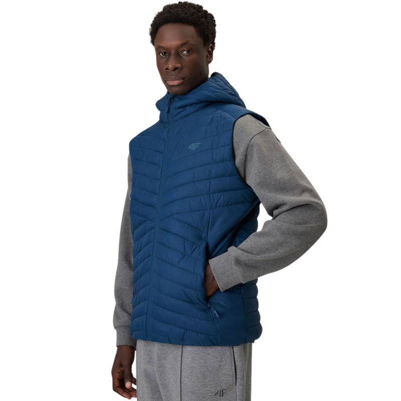 4F Men's vest M344 navy 31S kék férfi mellény