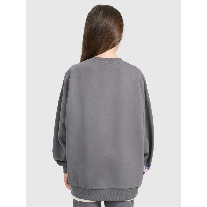 Oversized sweatshirt without a hood for girls 4F gyerek pulóver 4FJRAW25TSWSF2438-22S
