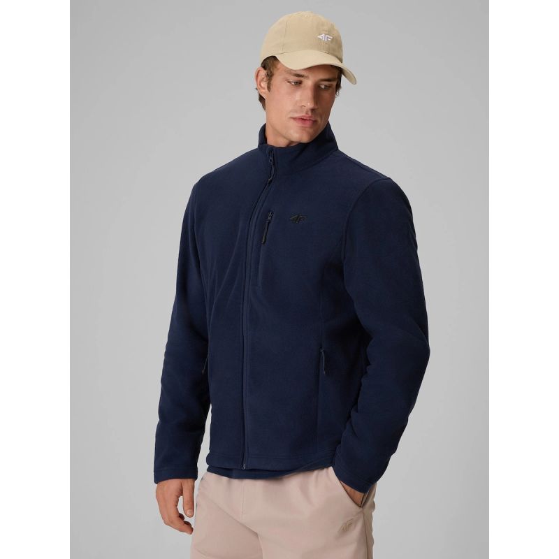 4F Regular fleece with stand-up collar férfi polár pulóver