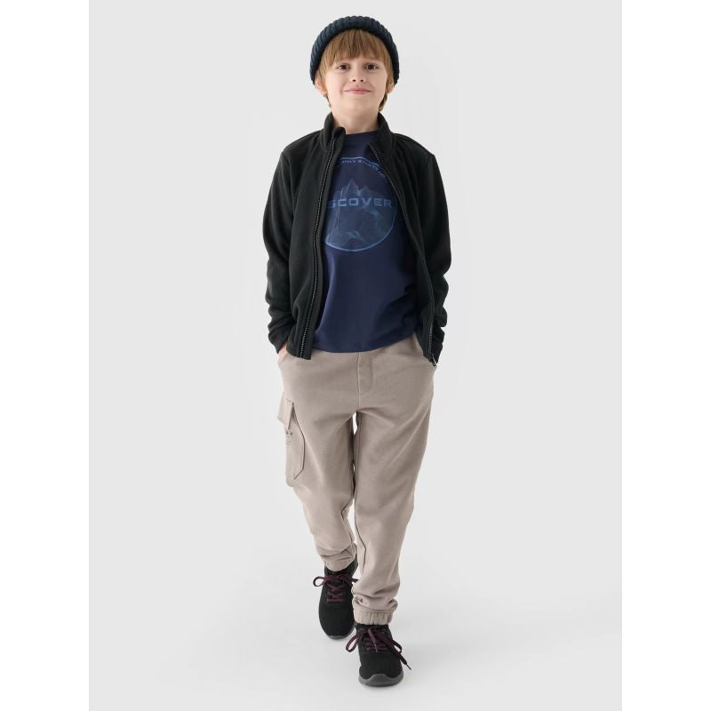 4f Regular fleece with stand-up collar for boys Junior General, gyerek 4FJWMM00TFLEM245-20S