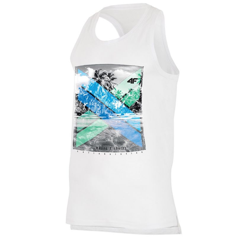 4f T-shirt M white férfi Póló H4L19-TSM02510S