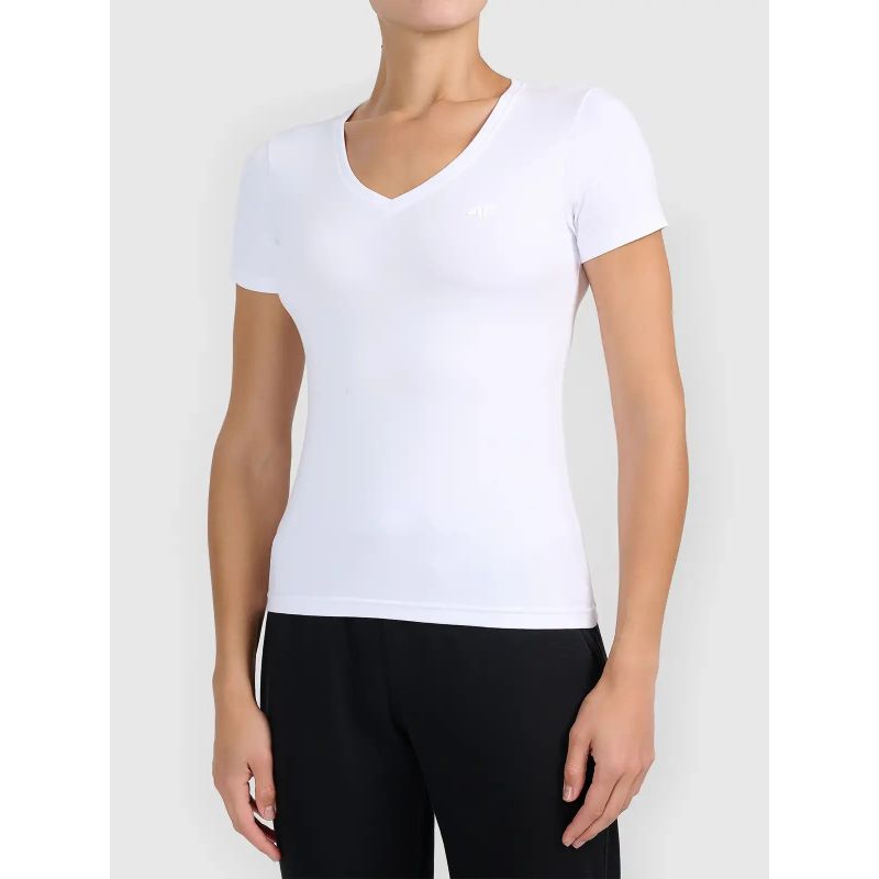 Women's basic V-neck T-shirt 4F 2xl női póló 4FWMM00TTSHF3307-10S