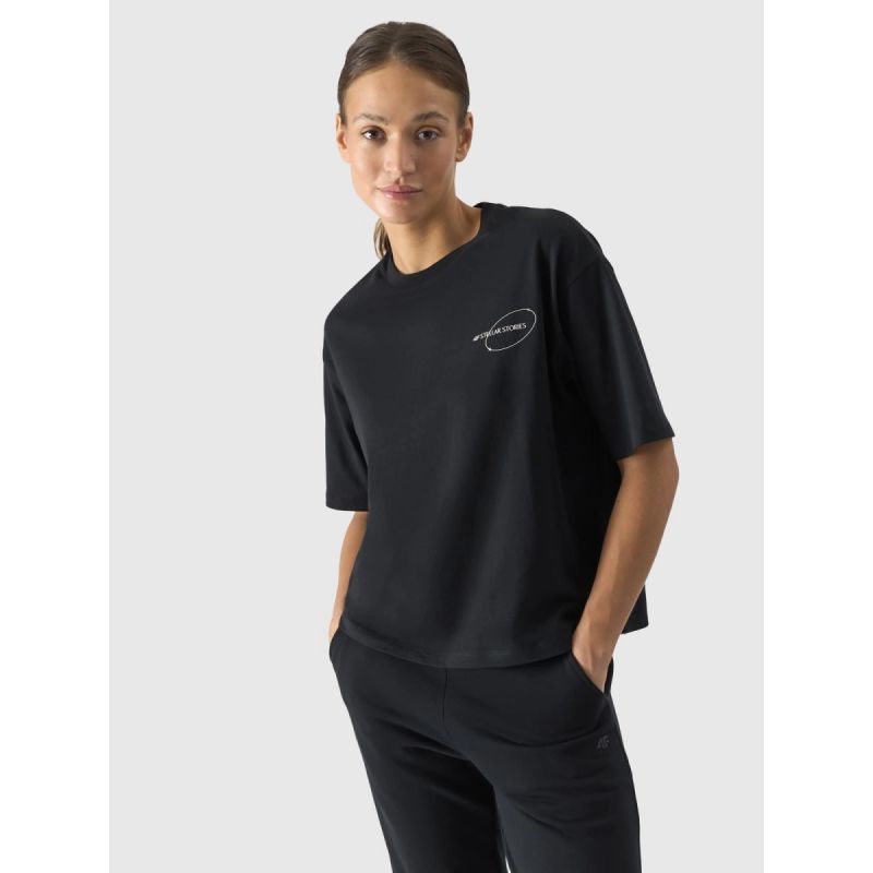 Women's oversize printed T-shirt 4F női póló 4FRSS24TTSHF2089-20S