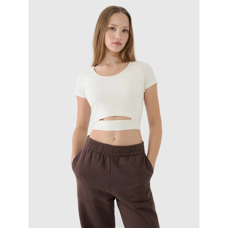4F Women's plain t-shirt női crop top