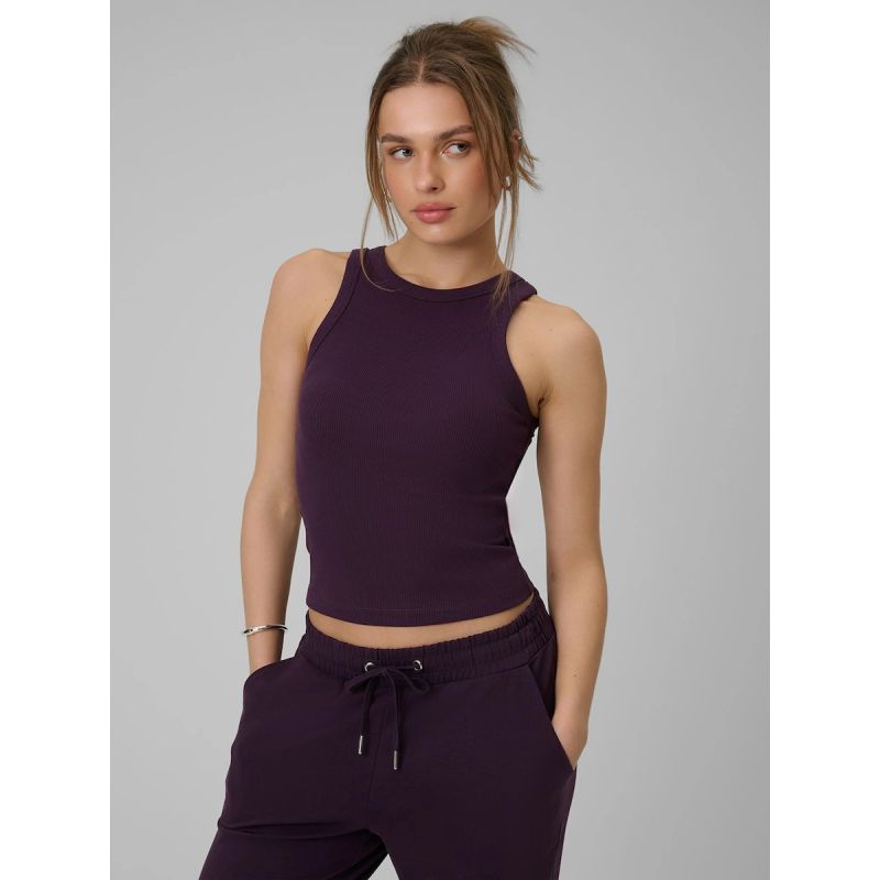 4F Women's slim ribbed knit top kötött sapka