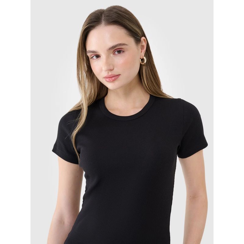 4f Women's slim ribbed t-shirt női Póló 4FWSS25TTSHF1968-20S