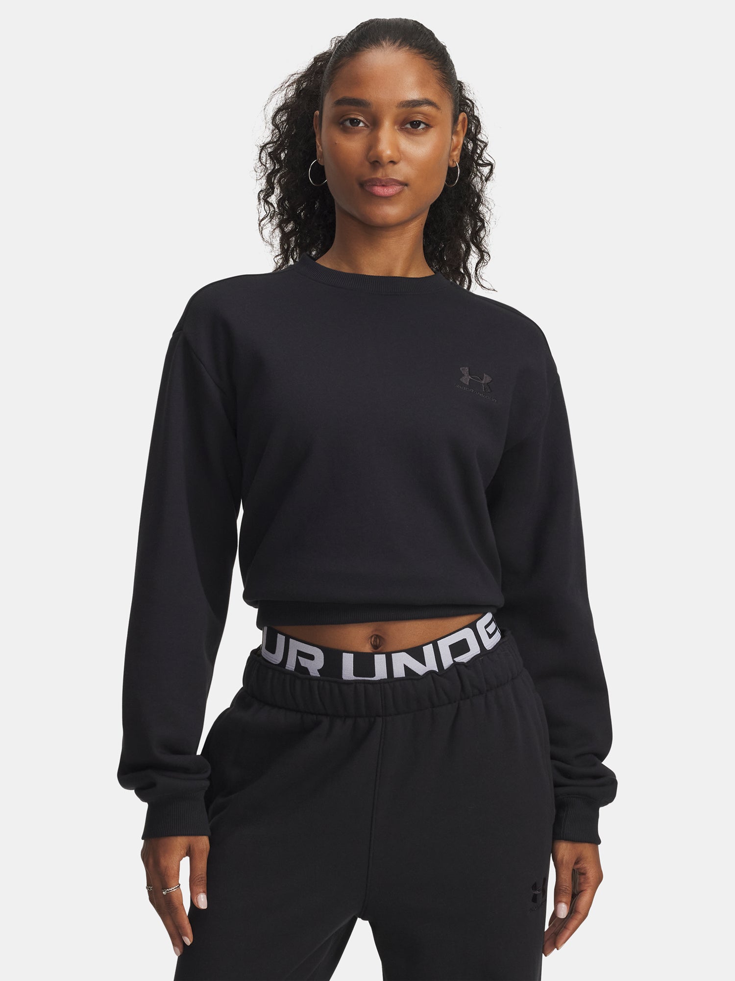 Under Armour Nõi UA Icon Vida Flc Crew-BLK Pulóver fekete