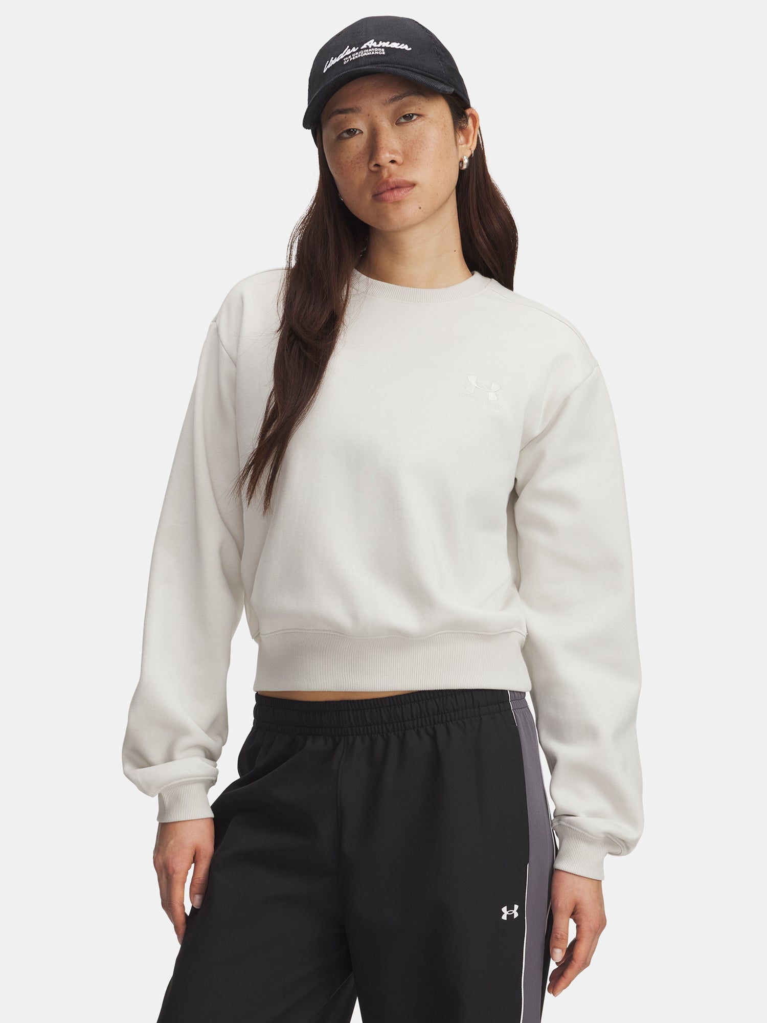 Under Armour Nõi UA Icon Vida Flc Crew-WHT Pulóver fehér