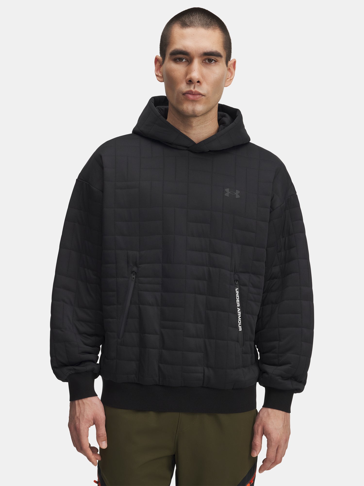 Under Armour Férfi pulóver UA Unstoppable Flc Txtr Hdy-BLK Pulóver
