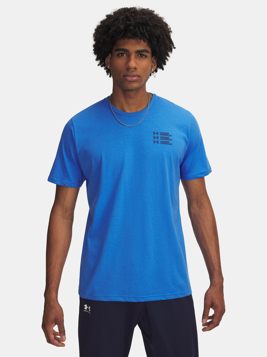 Under Armour Férfi póló UA TRIPLE STACK LC LOGO SS-BLU Póló