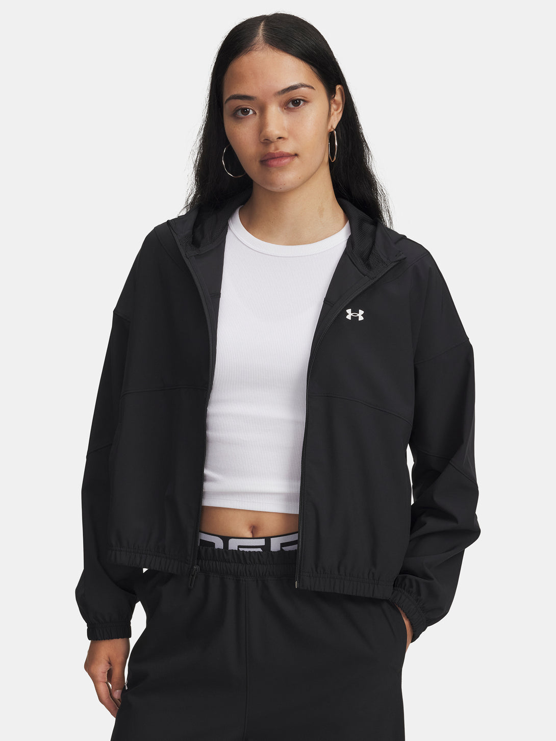 Under Armour Nõi kabát UA Rival Woven Jkt HD-BLK Kapucnis pulóver 