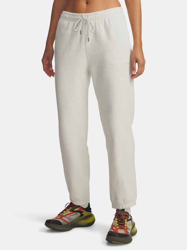 Under Armour Nõi melegítõnadrág Icon Terry Varsity Jogger-WHT Nadrág