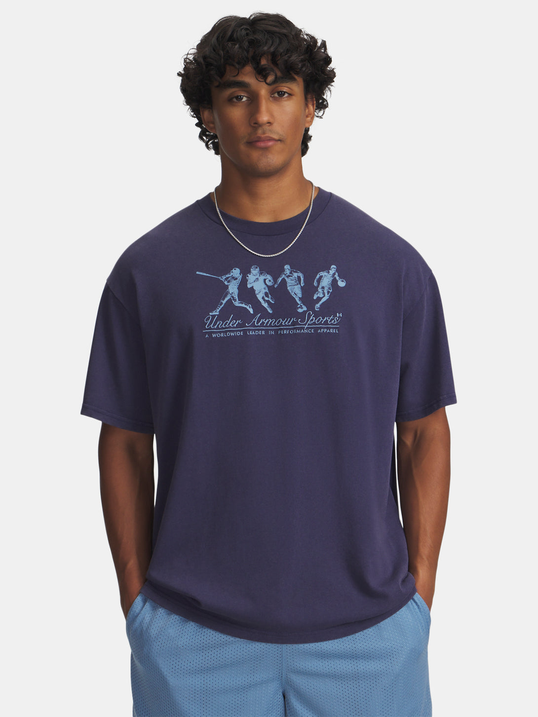 Under Armour Férfi póló UA HWT ATHLETES OS SS-BLU Póló