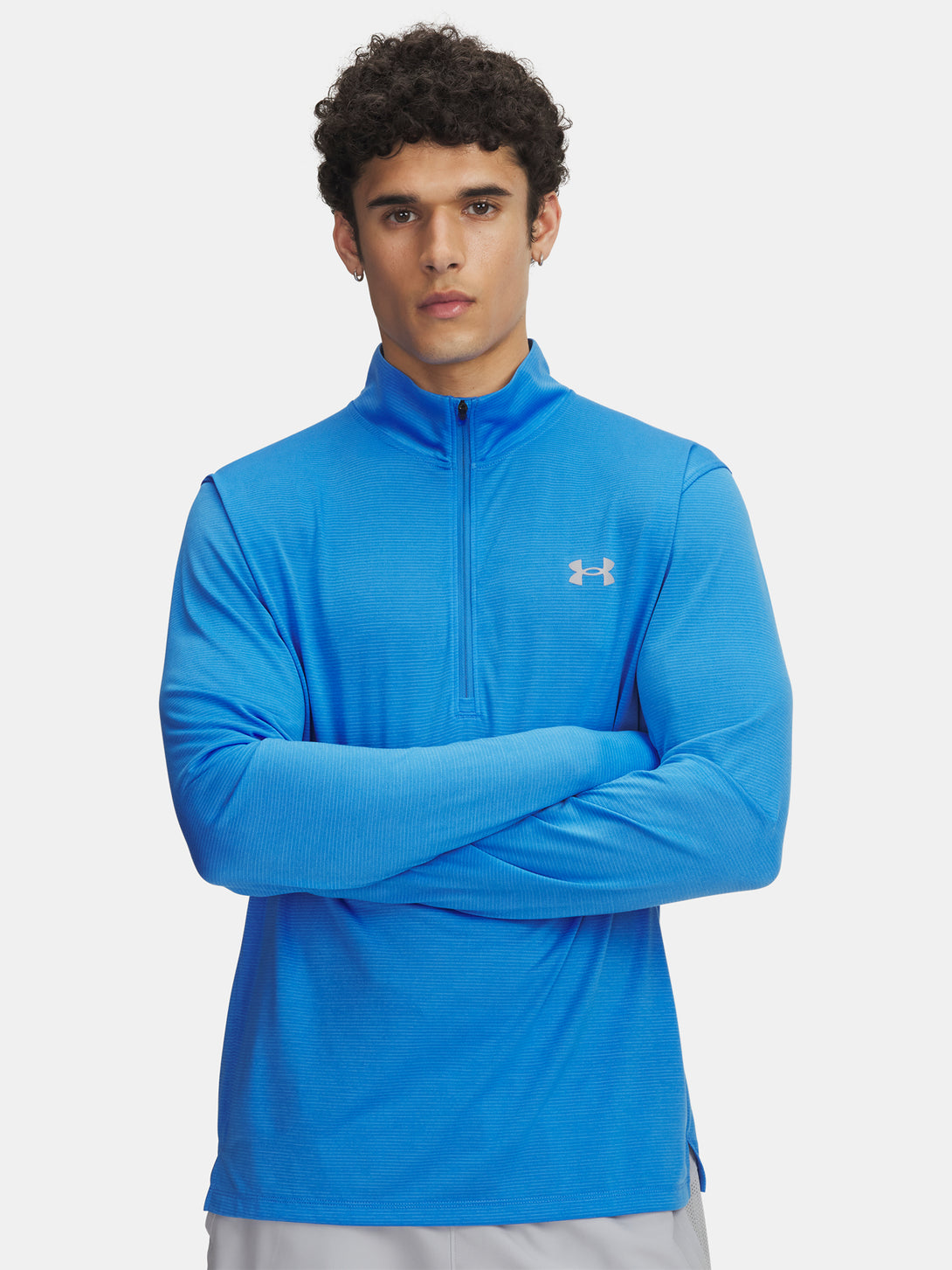 Under Armour Férfi póló UA LAUNCH 1/4 ZIP-BLU Hosszú ujjú póló