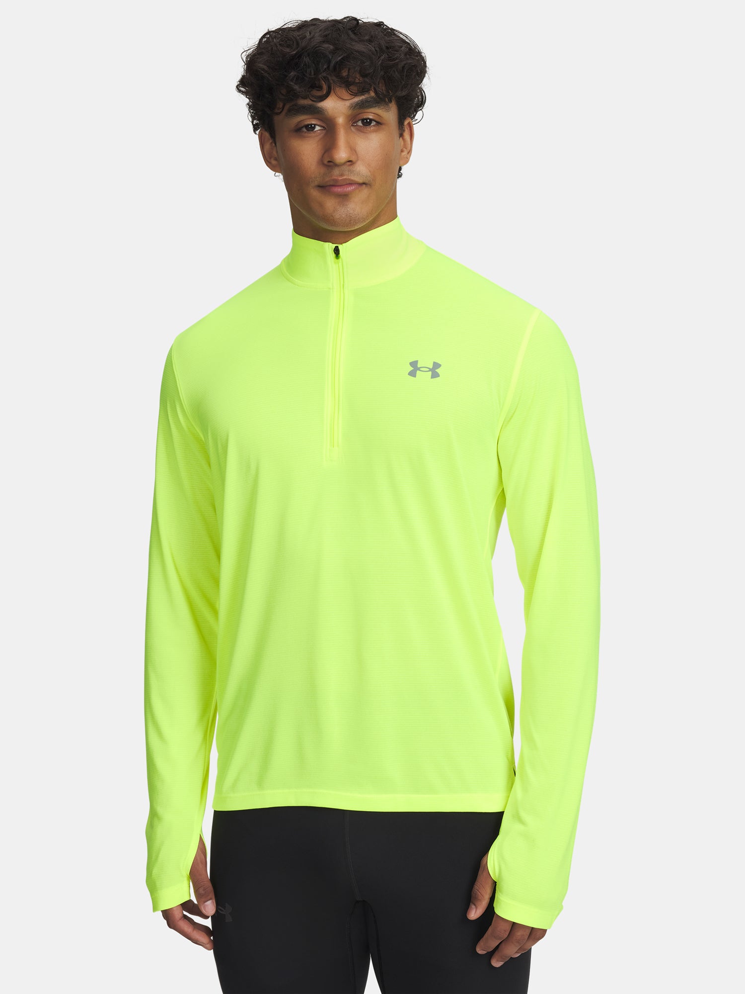 Under Armour Férfi póló UA LAUNCH 1/4 ZIP-YLW Hosszú ujjú póló
