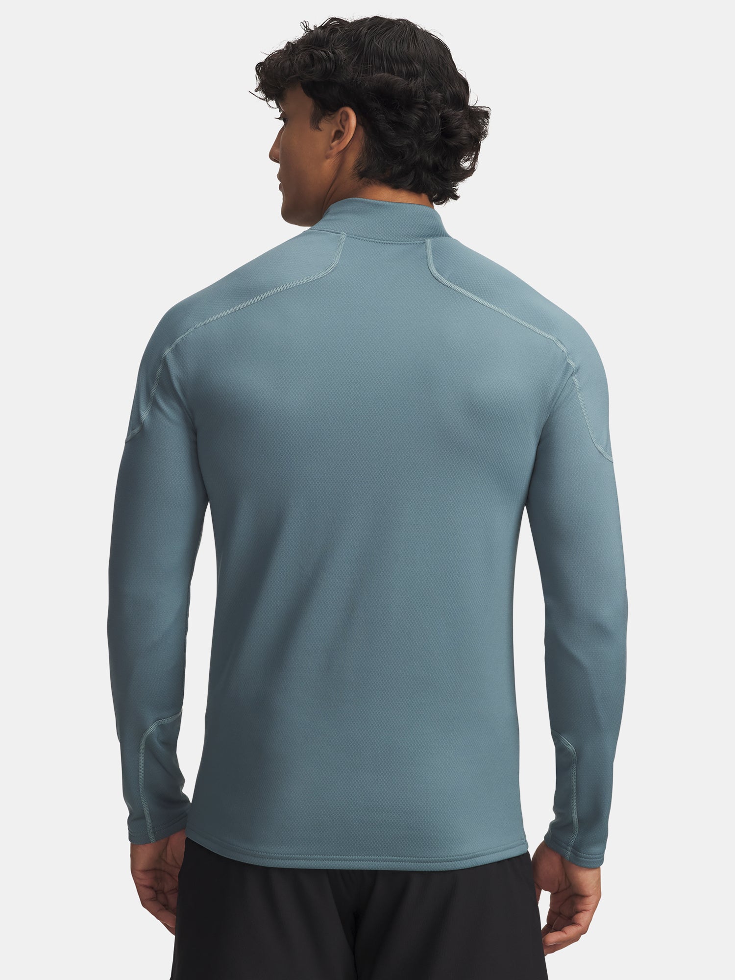 Under Armour Cold Weather Grid LS Mock-BLU férfi póló
