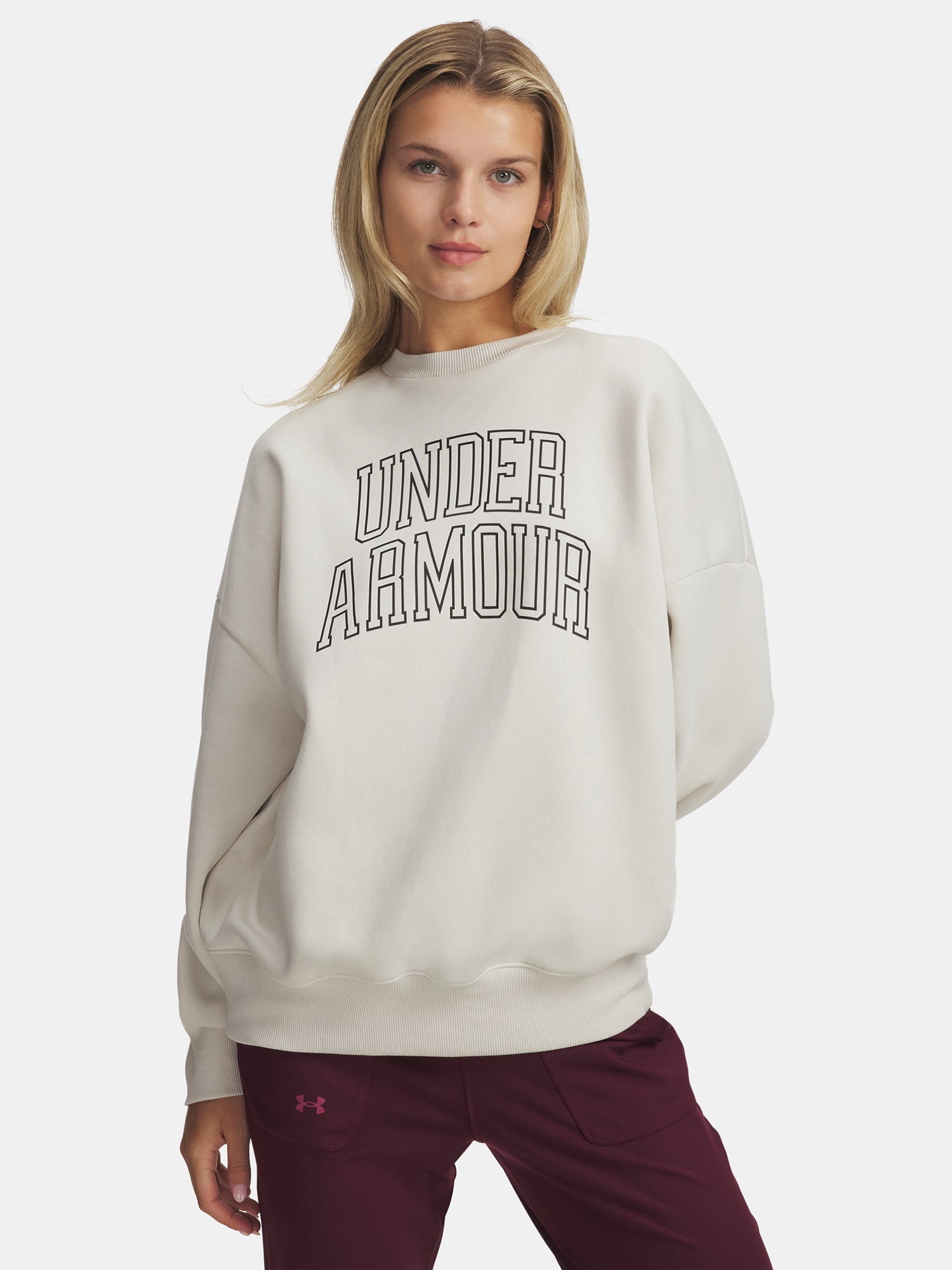 Under Armour Nõi pulóver Rival Flc OS Varsity Crew-WHT Pulóver