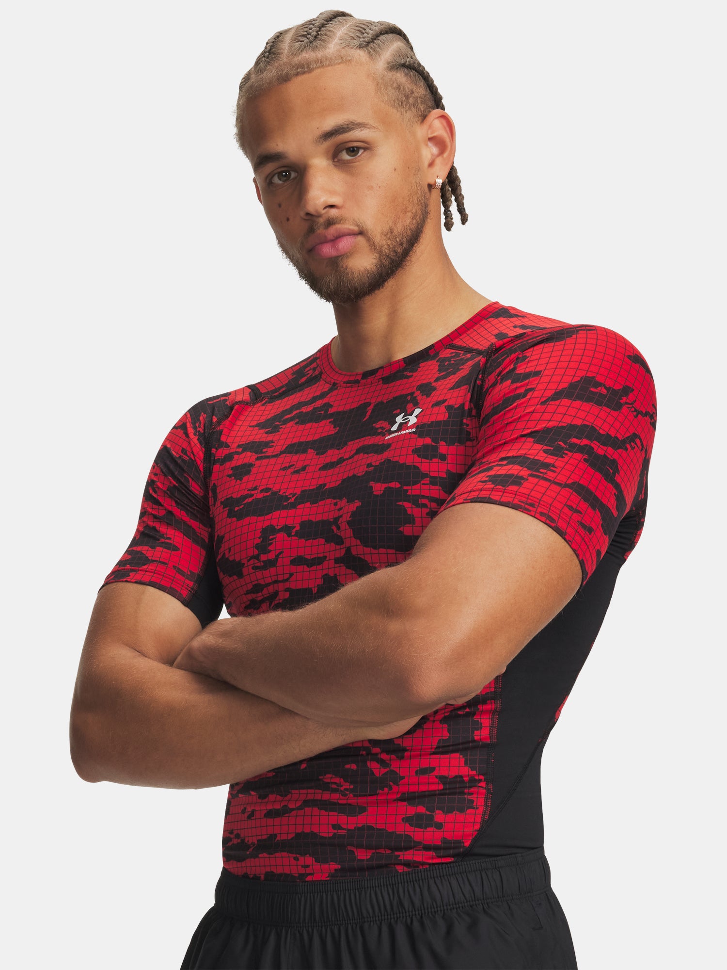 Férfi póló Under Armour UA HG Printed SS-BLK