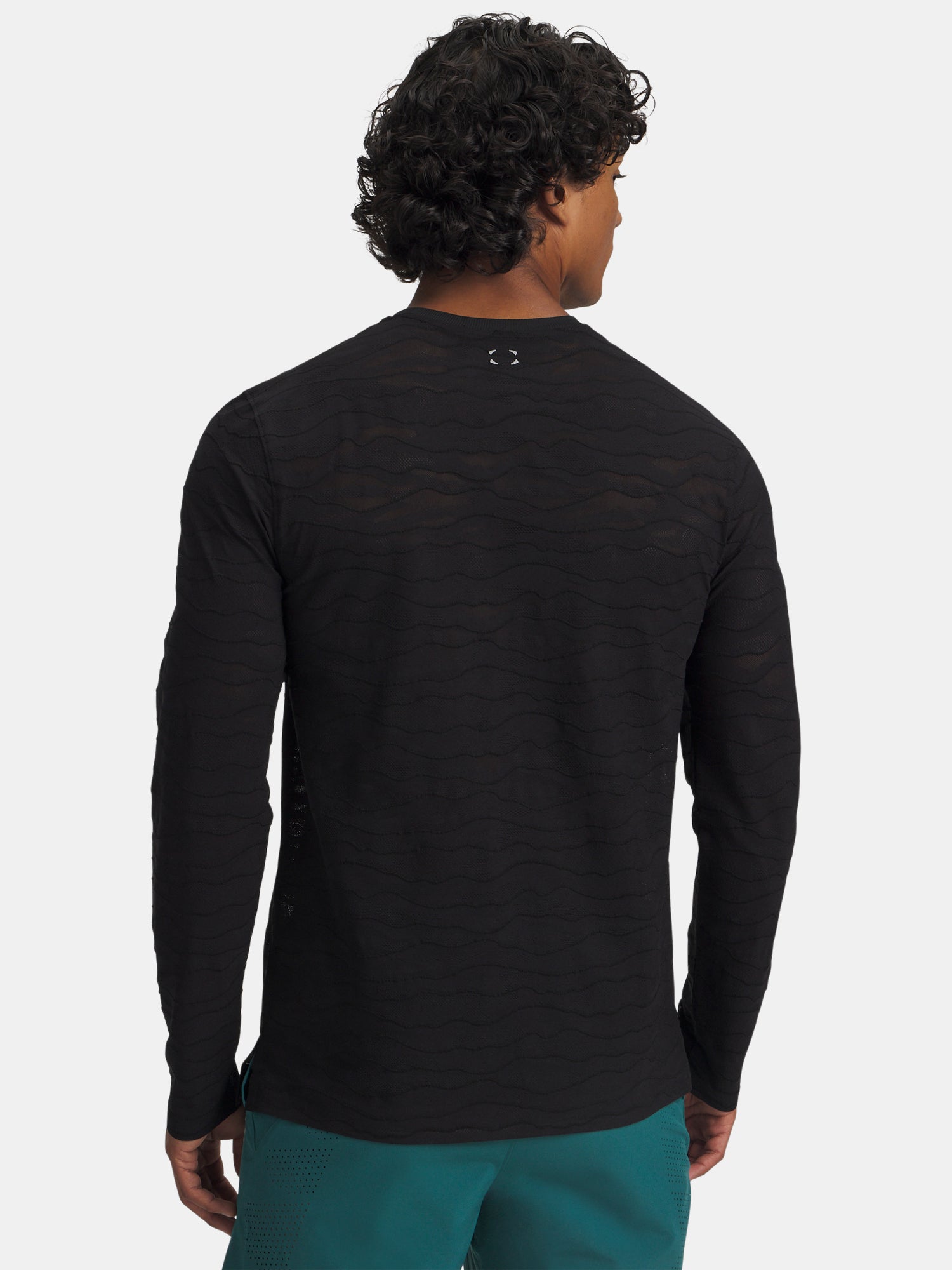 Férfi póló Under Armour UA Halo Jacquard LS-BLK