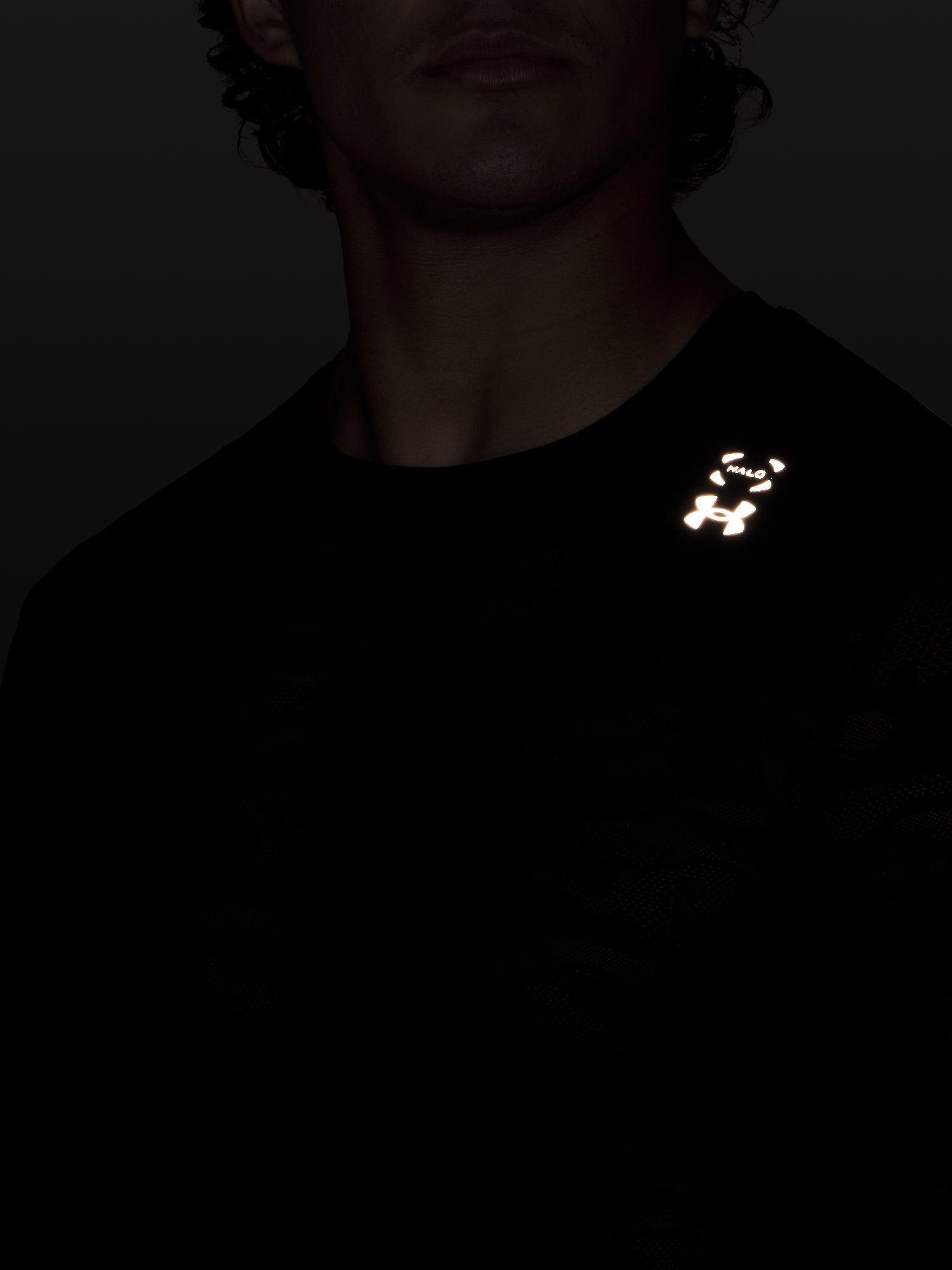 Férfi póló Under Armour UA Halo Jacquard LS-BLK